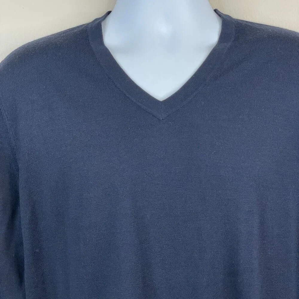 Murano Mens Modern Performance Pullover Sweater Size‎ L Navy Blue Long Sleeve